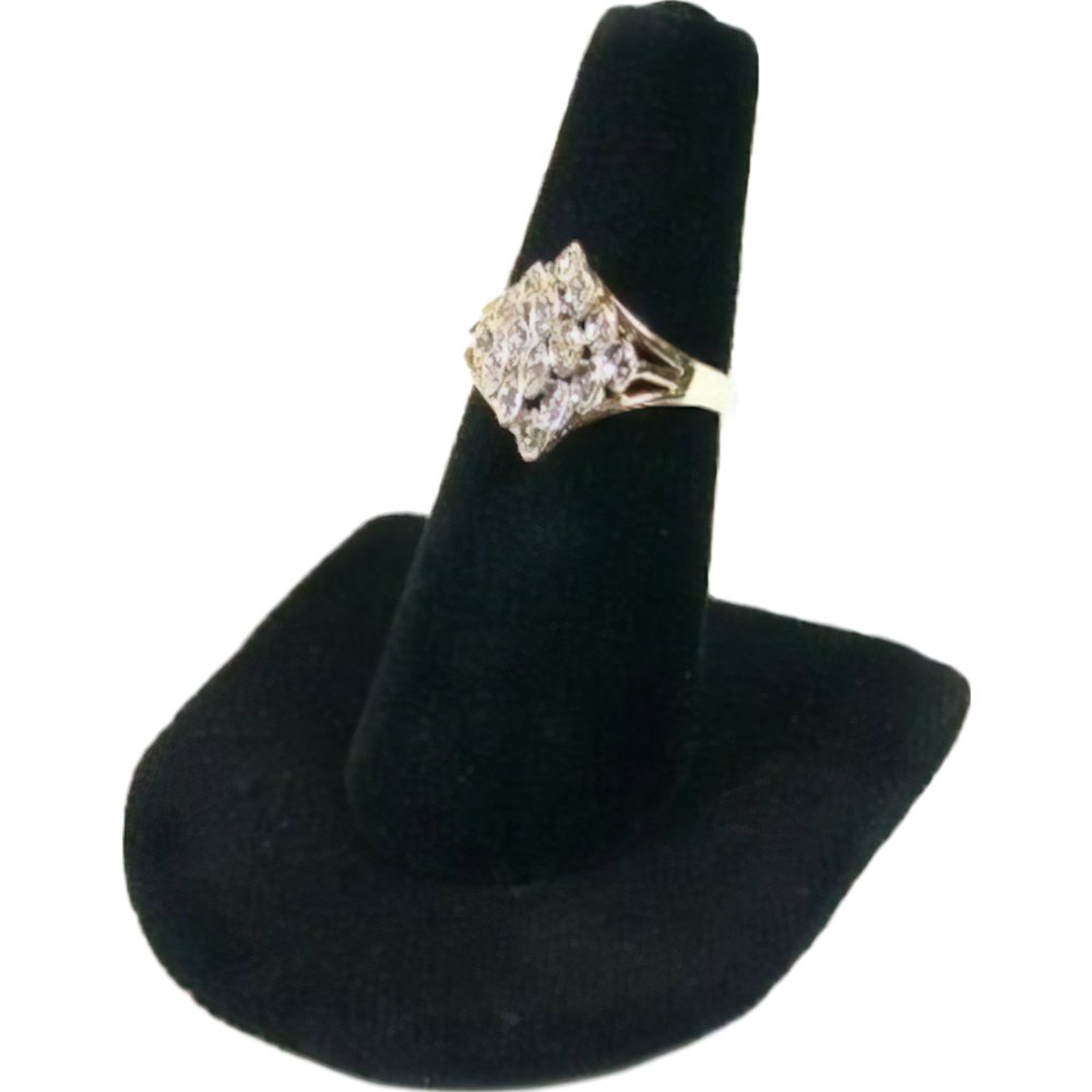 6 Ring Finger Display Black White Jewelry Showcase Unit