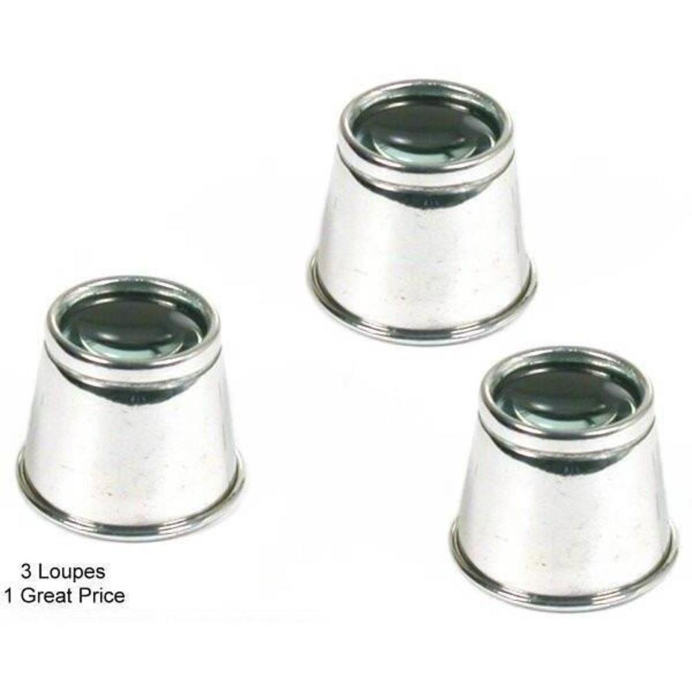7X Aluminum Round Eye Loupe Jewelers Eyepiece Diamond Magnifying Tool Kit 3pcs