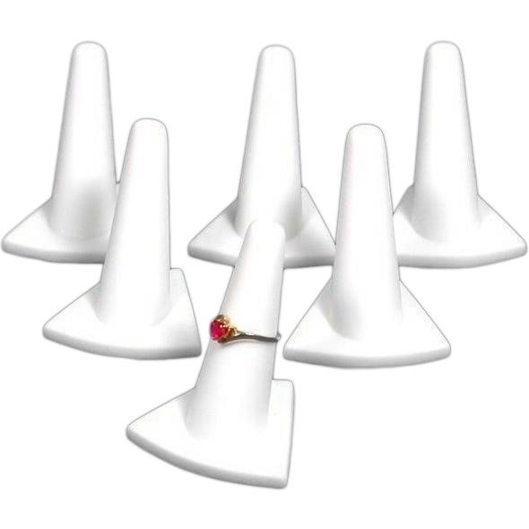 6 White Rubber Ring Finger Displays