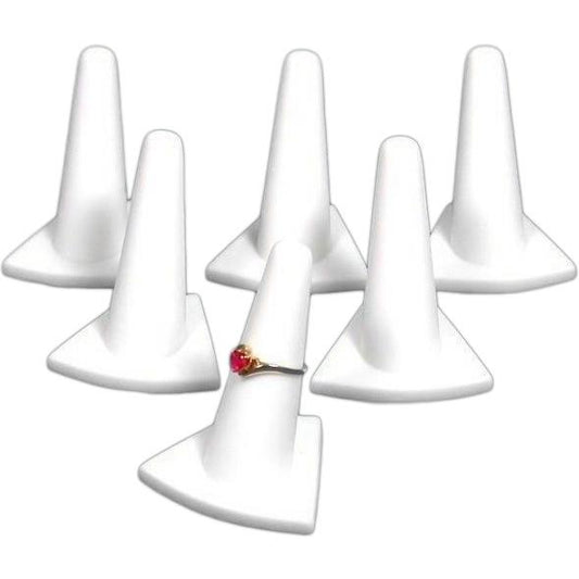 6 White Rubber Ring Finger Displays