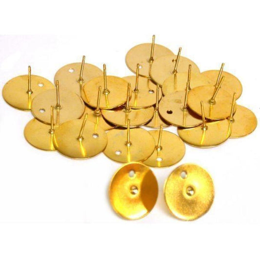 Post w/ Pad Earrings Gold Filled 10mm 12 Pairs