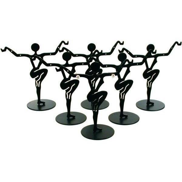 Earring Dancer Display Stands Black 3 3/8" 6Pcs