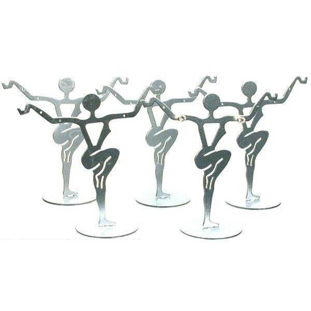 6 Silver Metal Earring Dancer Jewelry Showcase Display Stands 3.25"