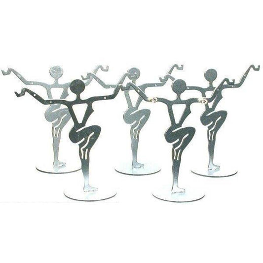 6 Silver Metal Earring Dancer Jewelry Showcase Display Stands 3.25"