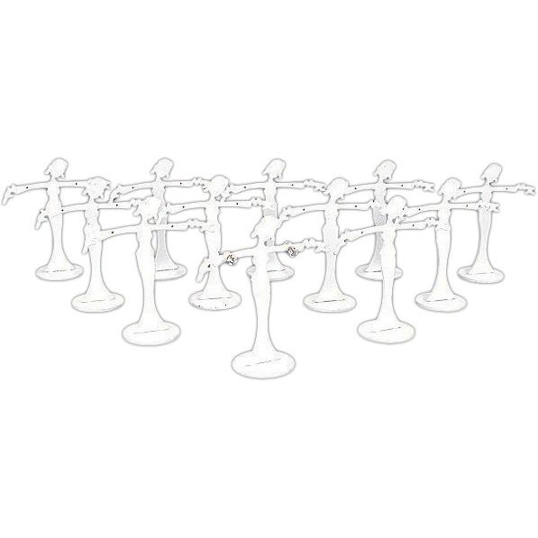 12 White Colored Dancer Earring Displays