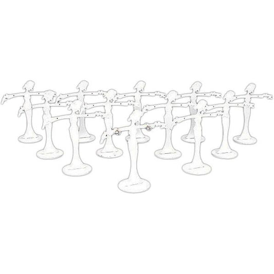 12 White Colored Dancer Earring Displays
