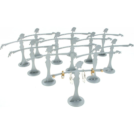12 Silver Earring Lady Display Jewelry Showcase Stands