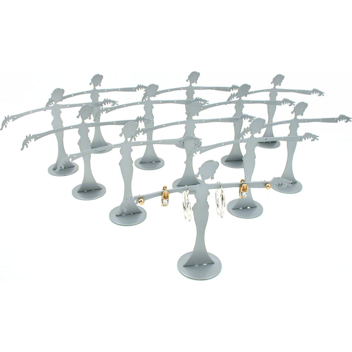 12 Silver Earring Lady Display Jewelry Showcase Stands – FindingKing