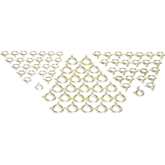 Spring Ring Clasps Sterling Silver 75Pcs