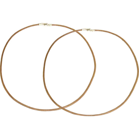 Leather Cord Necklaces Brown 16" 2Pcs