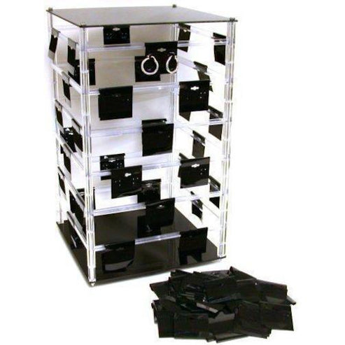 Revolving Rotating Acrylic Jewelry Display with 100 2