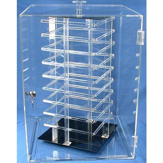 Earring Display Locking Case Rotating Revolving 144 Card Stand