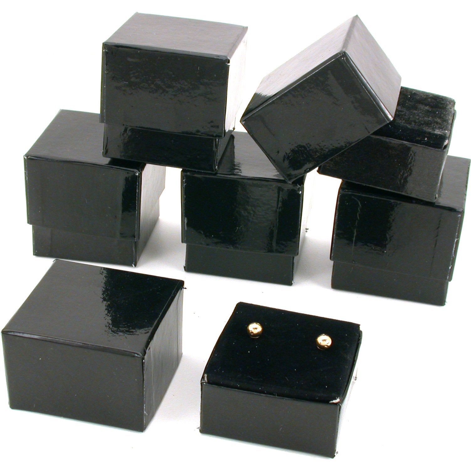 6 earring gift boxes black gold showcase display findingking
