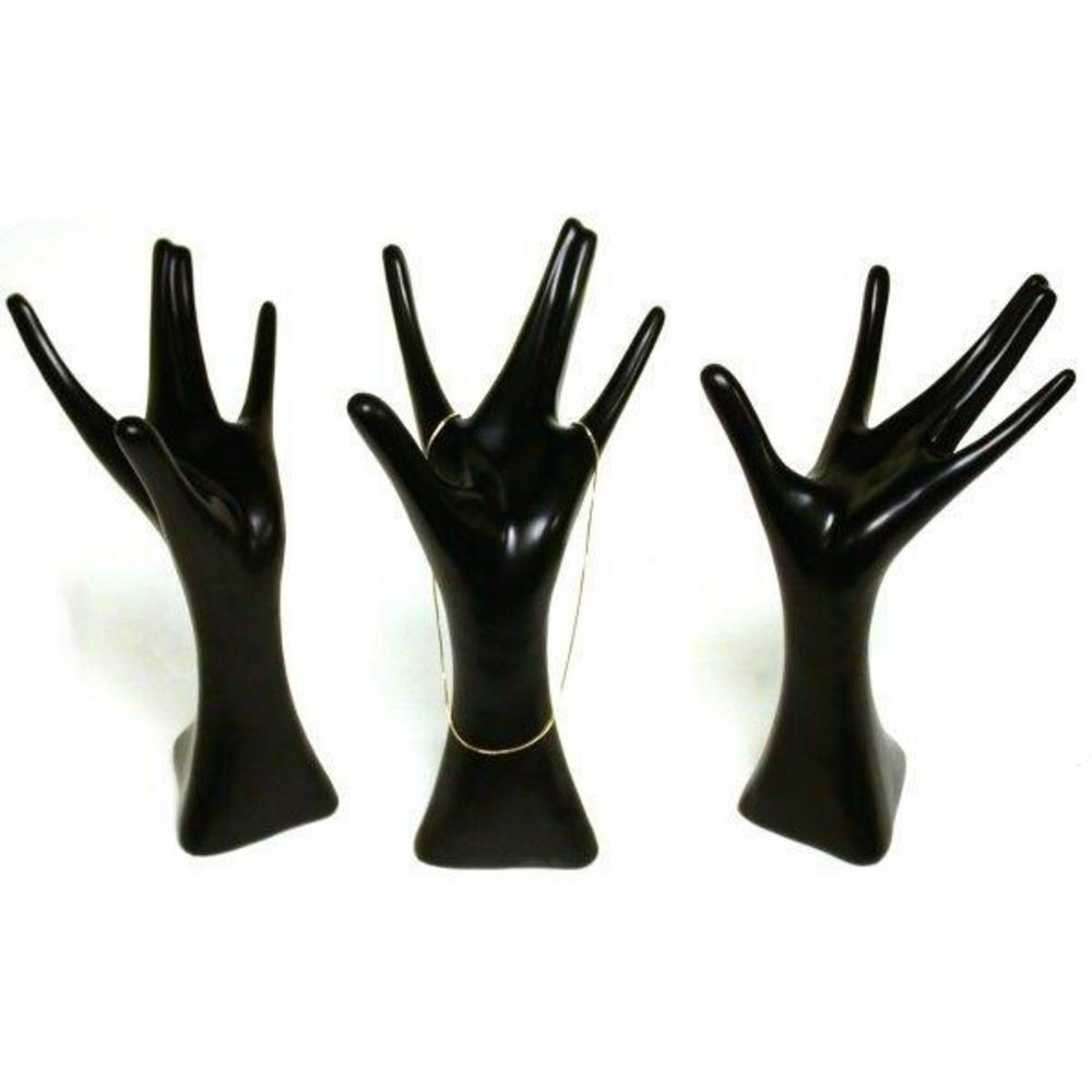 3 Black Mannequin Hand Necklace Ring Jewelry Showcase Displays