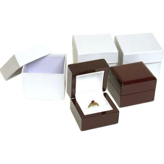 Ring Gift Boxes Rosewood Stained 2 1/4" 3Pcs
