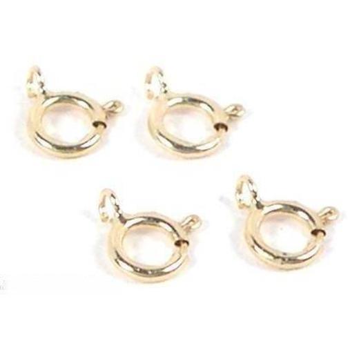 4 14K Yellow Gold Spring Ring Clasps Necklace Parts