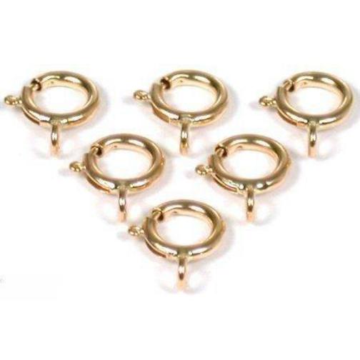 Spring Ring Clasp 14k Gold 5.5mm 6Pcs