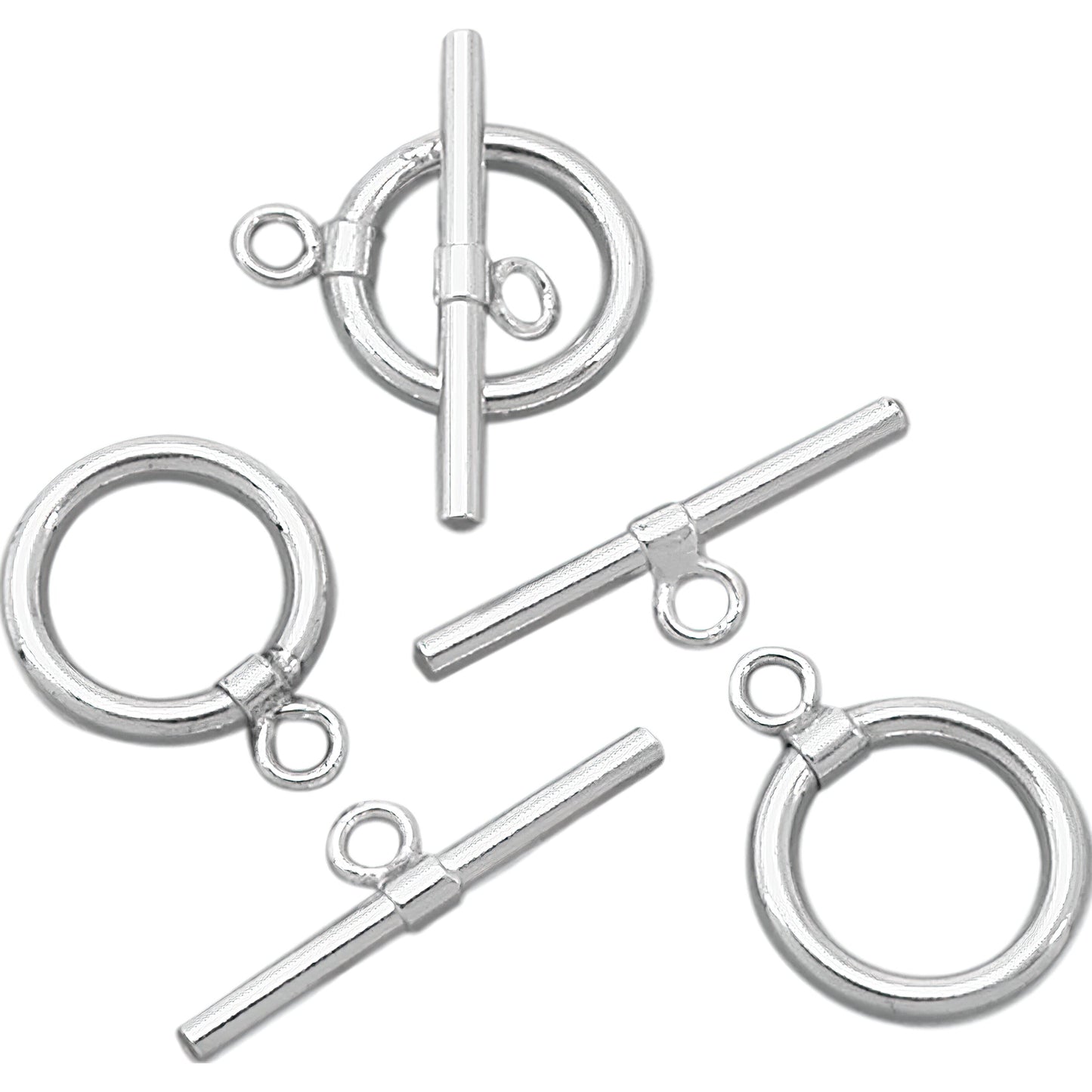 Toggle Clasps Sterling Silver 14mm 3Pcs