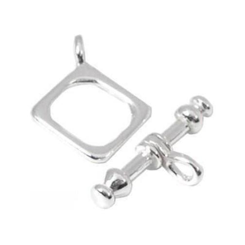 Square Toggle Clasp Sterling Silver 17mm