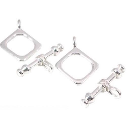 2 Sterling Silver Toggle Clasps Square Bracelet Parts