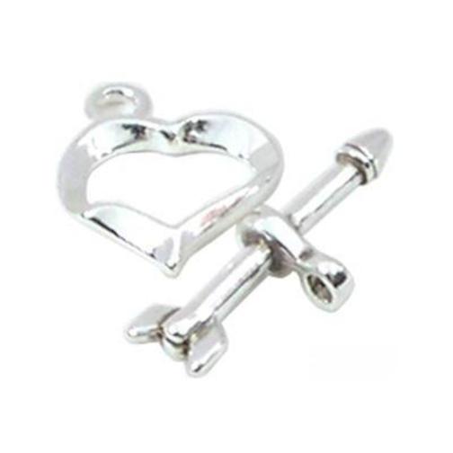 8 Heart Toggle Clasps Sterling Silver Parts FindingKing