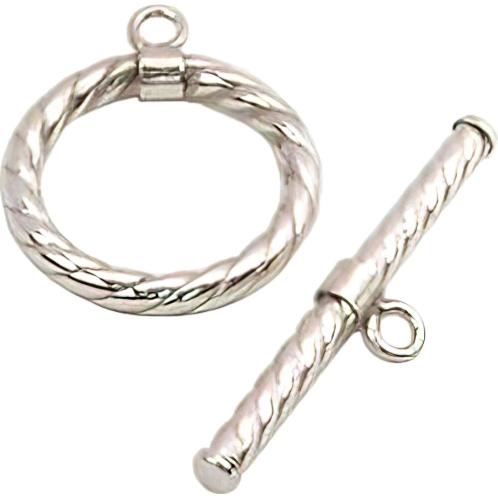 2 Sterling Silver Toggle Clasps Swirl Chain Parts