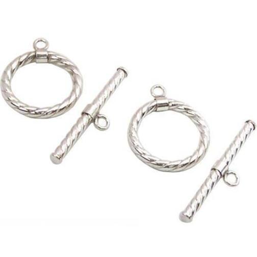 2 Sterling Silver Toggle Clasps Swirl Chain Parts