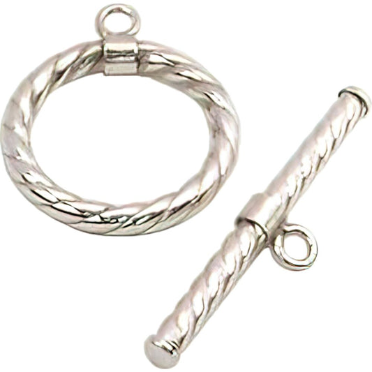 8 Twisted Toggle Clasps Sterling Silver Parts
