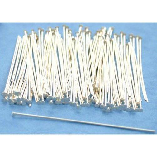 100 Sterling Silver Head Pins 24 Gauge 1 1/2"