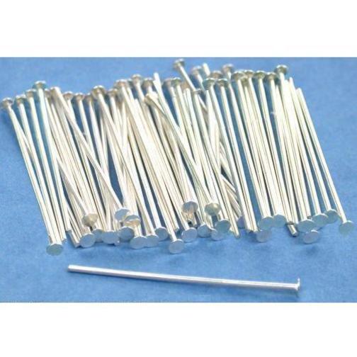 75 Head Pins Sterling Silver Jewelry Bead Part 1"