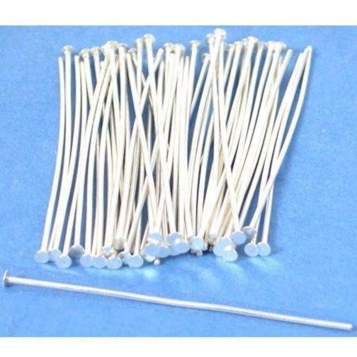 50 Head Pins Sterling Silver Bead Jewelry 21 Gauge