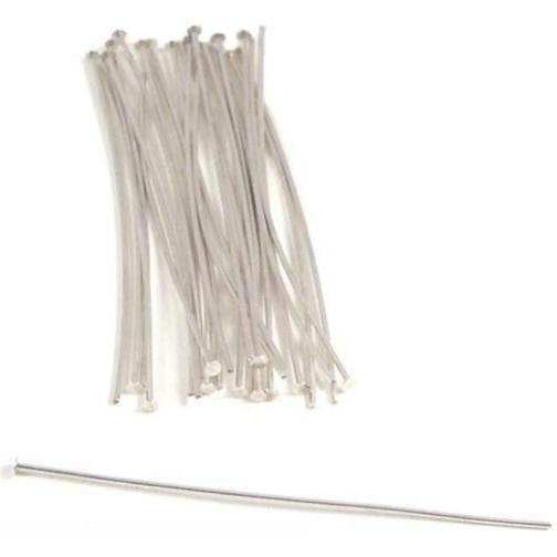 Head Pins Sterling Silver 21 Gauge 2" 25Pcs
