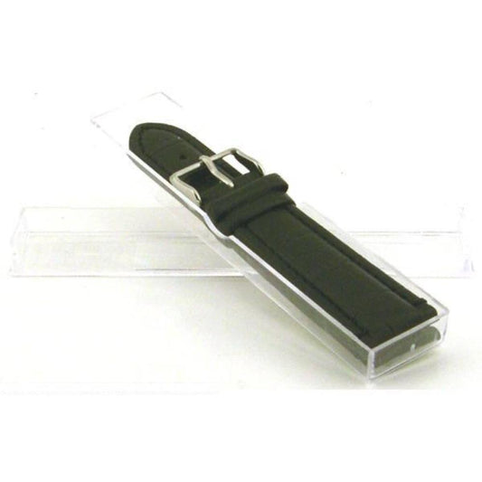 Alligator Grain Leather Watch Band Black 22mm