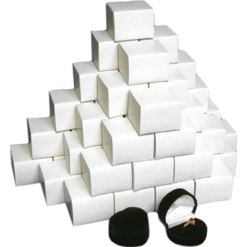 Ring Heart Gift Boxes Black 2" 48Pcs