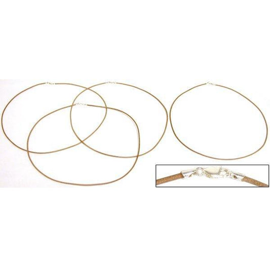 Leather Cord Necklaces Brown 16" 4Pcs