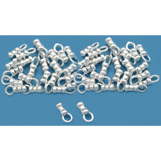 50 Sterling Silver Crimp Necklace Cord End Beading 8mm
