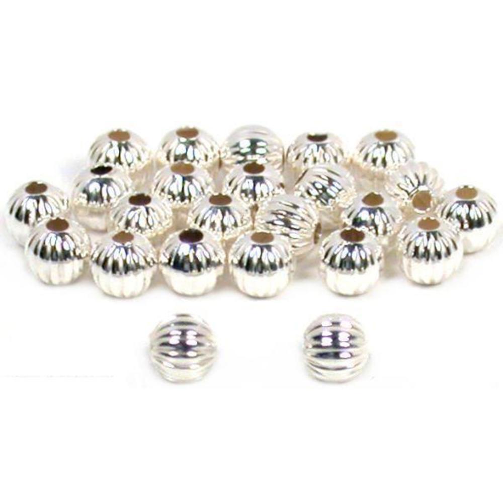 Corrugated Sterling Silver Beads 3mm 24Pcs