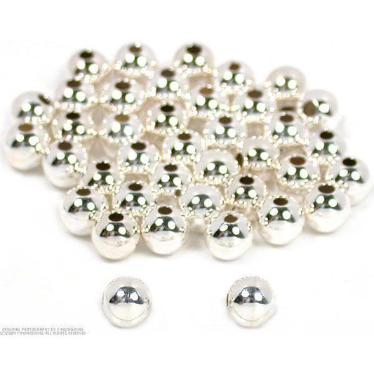 40 Ball Beads Silver Round Beading Stringing 4mm Parts