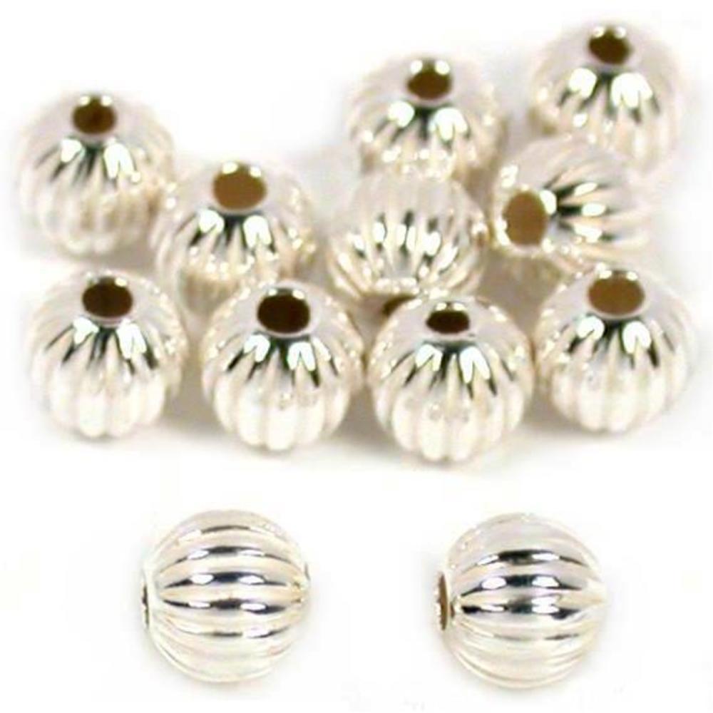 Corrugated Sterling Silver Beads 4mm 12Pcs