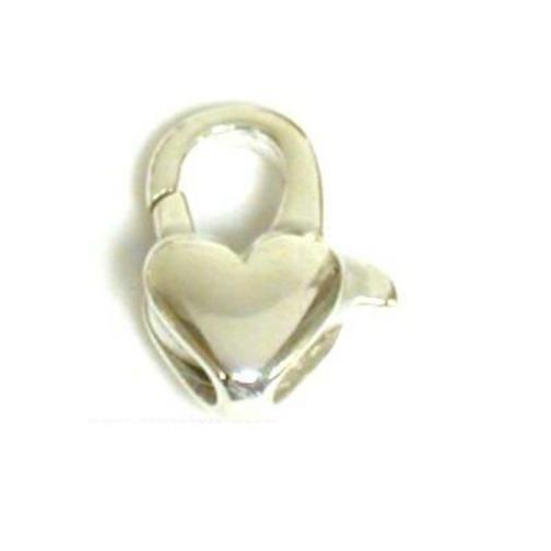 Heart Lobster Clasp Sterling Silver 13mm