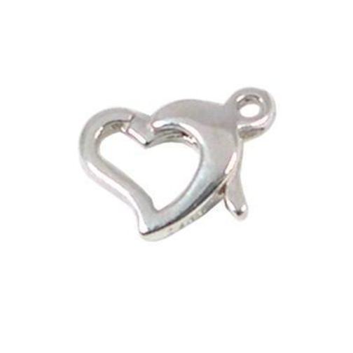 2 Sterling Silver Heart Lobster Clasps 11mm