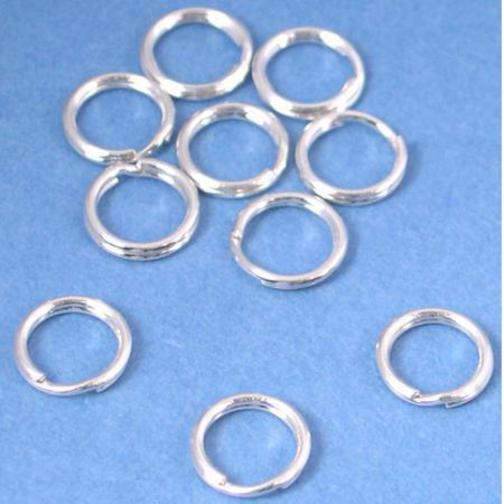 Split Rings Sterling Silver 7mm 10Pcs