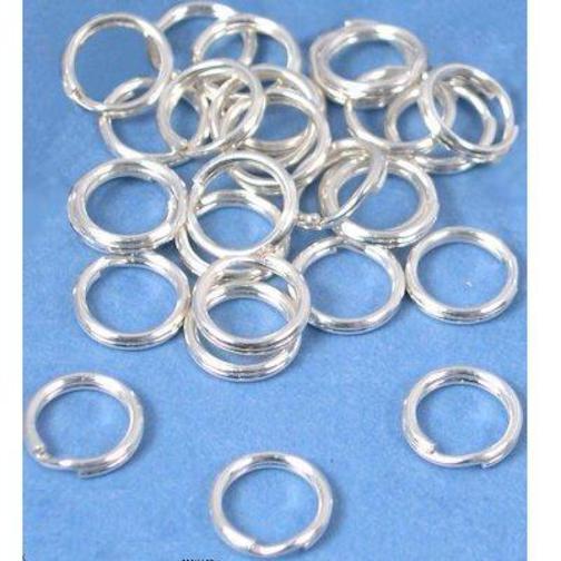 24 Split Rings Sterling Silver Beading Clasp Parts 8mm