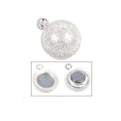 Round Magnetic Stardust Clasp Sterling Silver 8.5mm