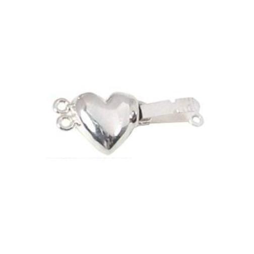Heart Double Strand Pearl Clasp 14k Gold 15mm