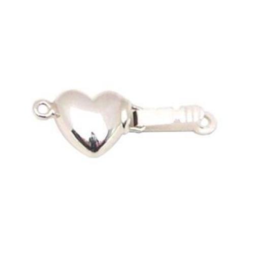 2 Sterling Silver Heart Strand Clasp Beading Jewelry