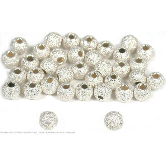 36 Sterling Silver Stardust Ball Beads 3mm