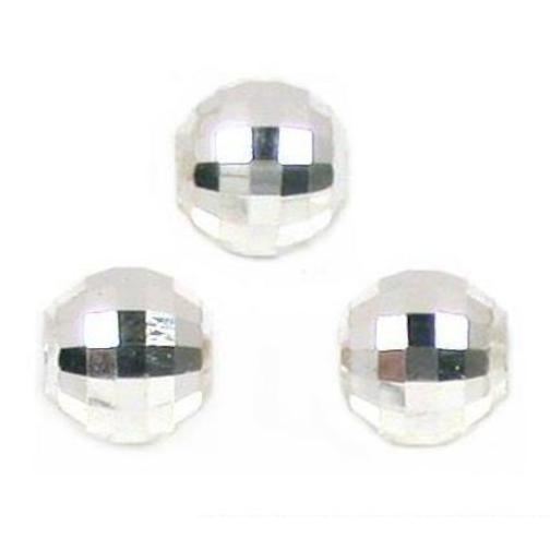 Mirror Ball Sterling Silver Beads 4mm 3Pcs FindingKing