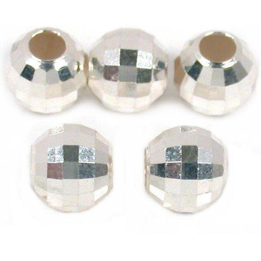 Mirror Ball Sterling Silver Beads 7mm 5Pcs