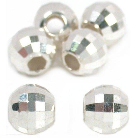 Mirror Ball Sterling Silver Beads 8mm 6Pcs